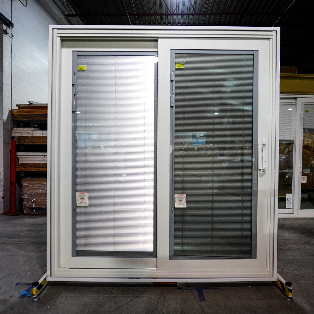 71x80-Inch Sliding Patio Door Brown Ext. w/ Built-In Blinds & Privacy Lock