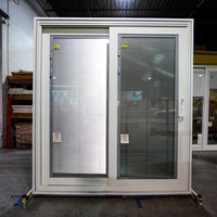 71x80-Inch Sliding Patio Door Brown Ext. w/ Built-In Blinds & Privacy Lock