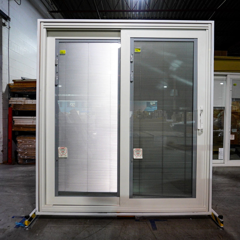 71x80-Inch Sliding Patio Door Brown Ext. w/ Built-In Blinds & Privacy Lock