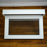 28x18-Inch Awning Window in White with Sash Lock and Screen