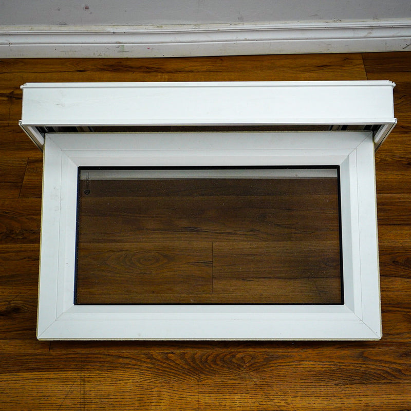 28x18-Inch Awning Window in White with Sash Lock and Screen