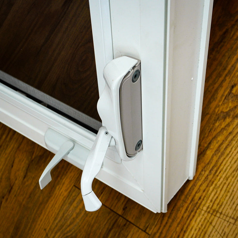28x18-Inch Awning Window in White with Sash Lock and Screen