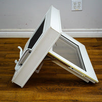 28x18-Inch Awning Window in White with Sash Lock and Screen