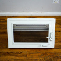 28x18-Inch Awning Window in White with Sash Lock and Screen