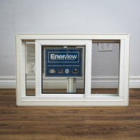 28x18-Inch Horizontal Single Slider Window in White with Screen