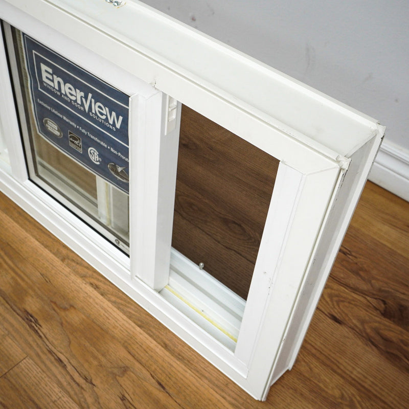 28x18-Inch Horizontal Single Slider Window in White with Screen
