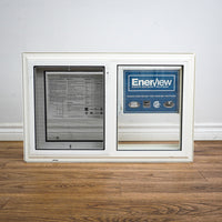 28x18-Inch Horizontal Single Slider Window in White with Screen