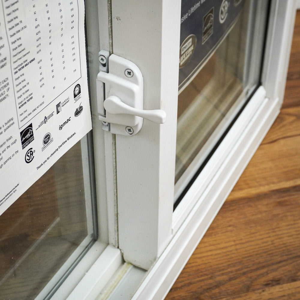 28x18-Inch Horizontal Single Slider Window in White with Screen