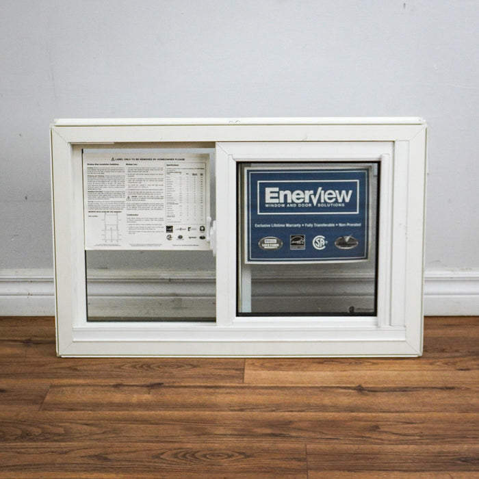 28x18-Inch Horizontal Single Slider Window in White with Screen