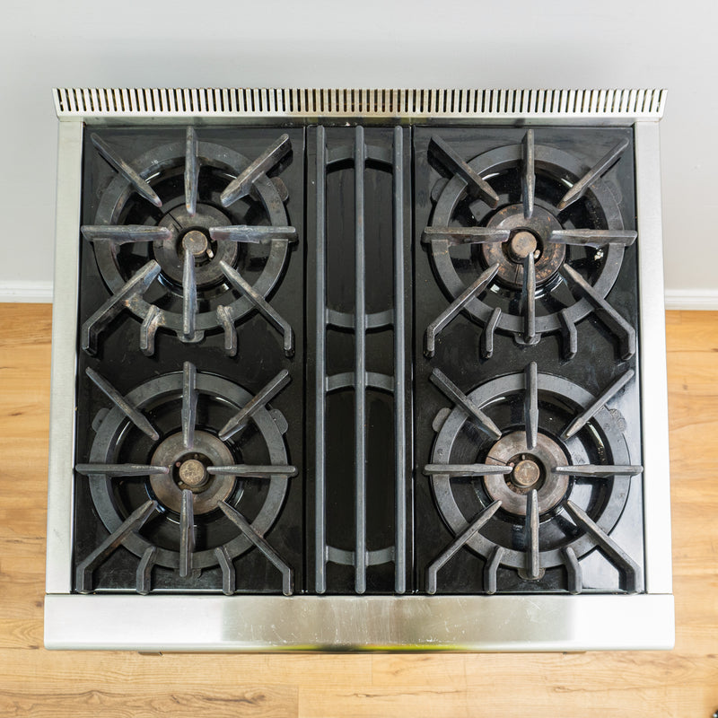 30 Inch Pro-Style Gas Range with 4 Burners: Stainless Steel, Natural Gas