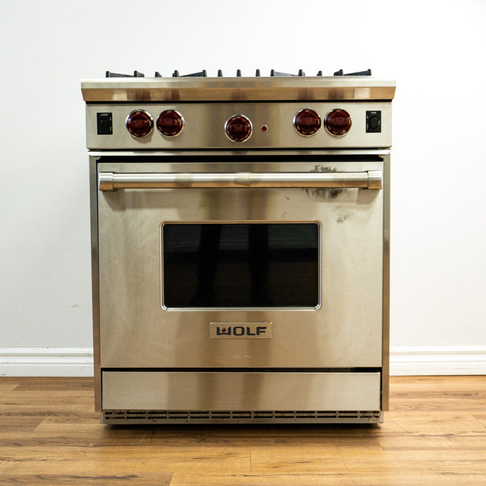 30 Inch Pro-Style Gas Range with 4 Burners: Stainless Steel, Natural Gas