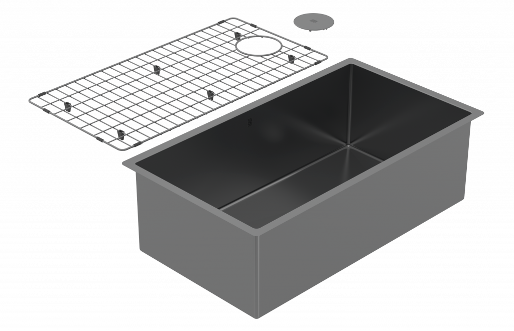 Zomodo Cayman 32 in. Super Single Kitchen Sink - Black Pearl (CAC762-BK (32 in. x18 in.)