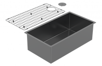 Zomodo Cayman 32 in. Super Single Kitchen Sink - Black Pearl (CAC762-BK (32 in. x18 in.)