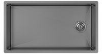 Zomodo Cayman 32 in. Super Single Kitchen Sink - Black Pearl (CAC762-BK (32 in. x18 in.)