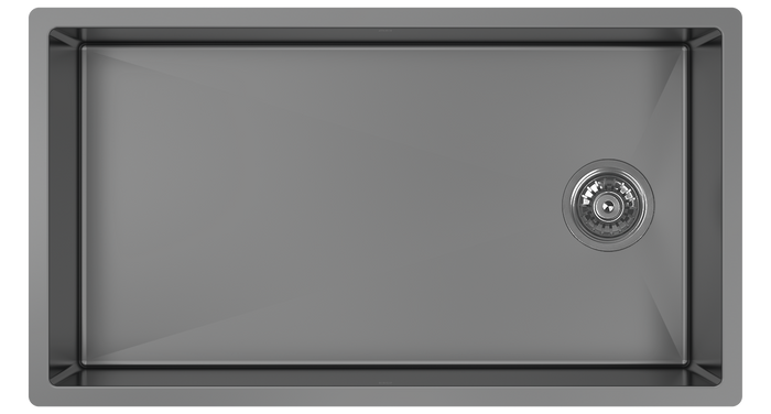 Zomodo Cayman 32 in. Super Single Kitchen Sink - Black Pearl (CAC762-BK (32 in. x18 in.)