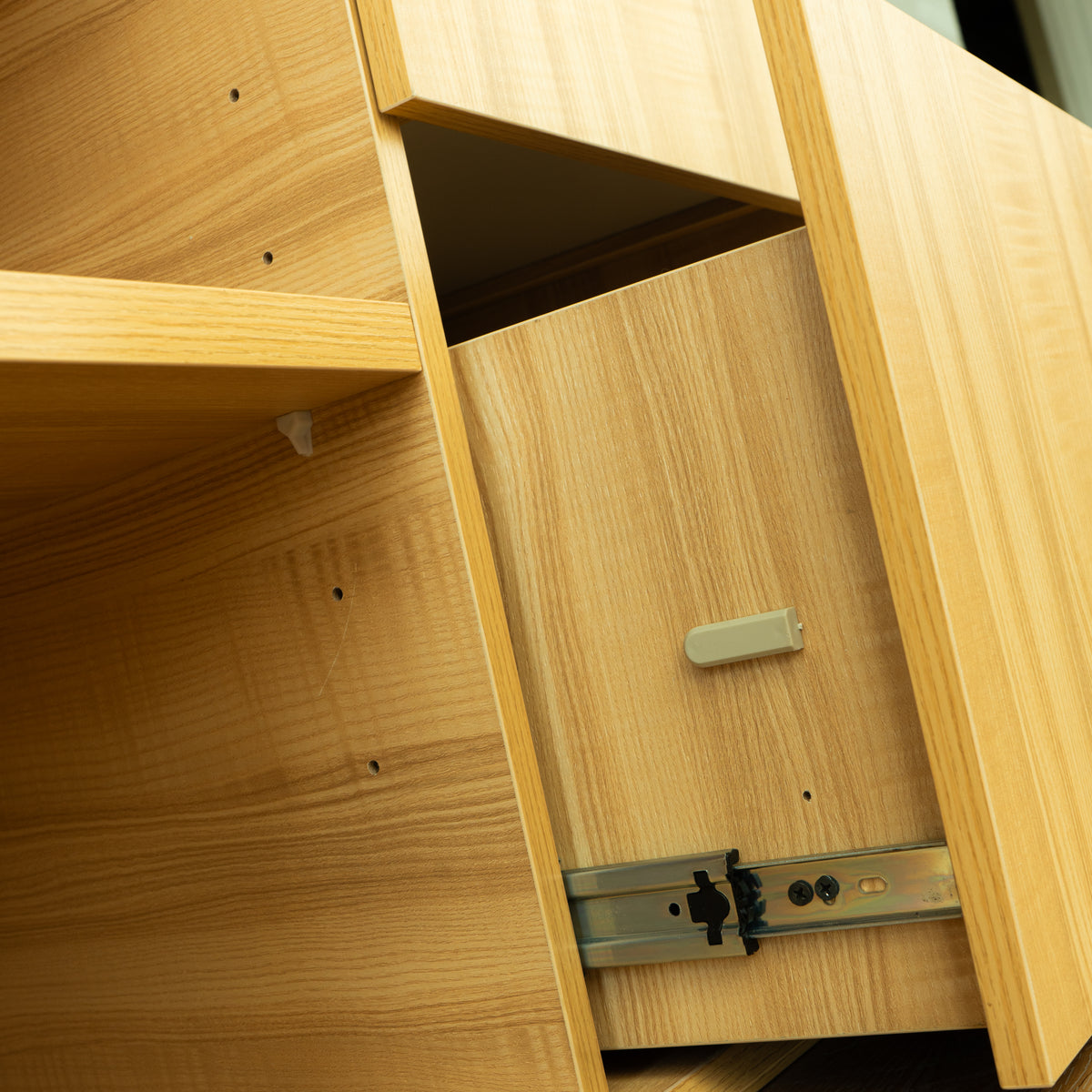 Locking Cabinet w/ 2 Drawers in Woodgrain