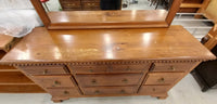 Brown Dresser with 9 Drawers and Mirror