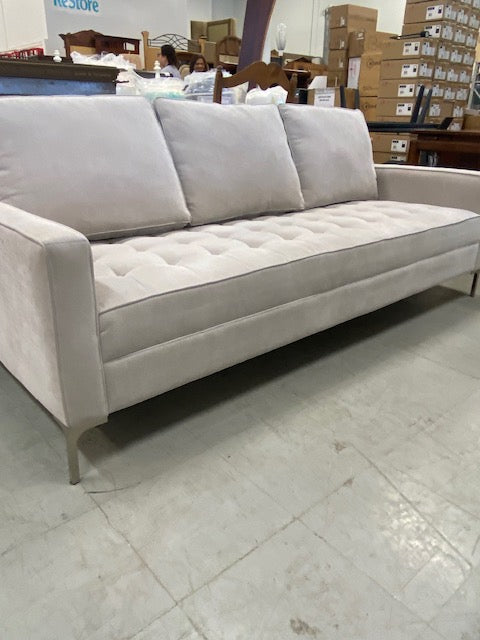 Modern Grey Upholstered 3 Seat Sofa