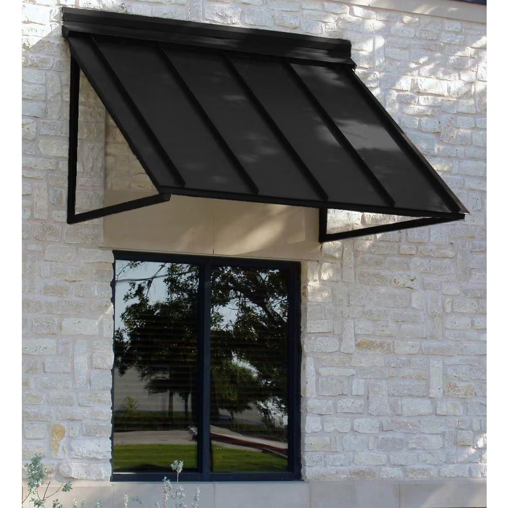 Awntech 4 ft. Houstonian Metal Standing Seam Awning (Black)