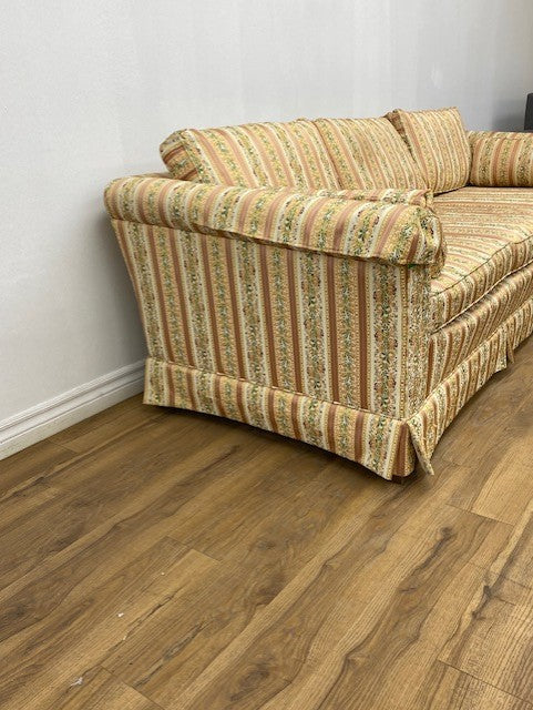 Vintage Style Striped Three-Seat Sofa