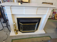 White-Trim Wooden Electric Fireplace