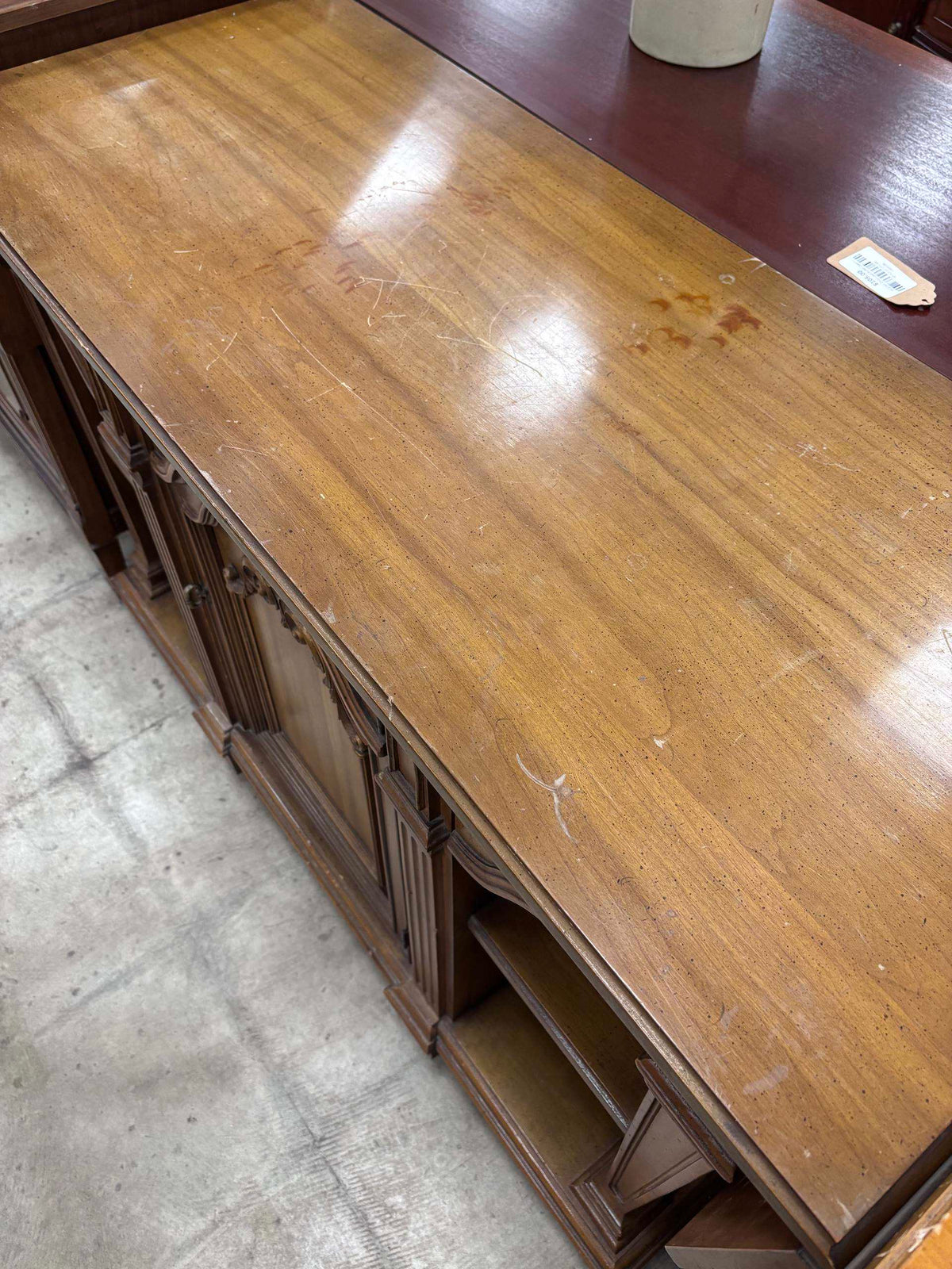 Vintage Walnut Drop-Leaf Sideboard w. Wheels