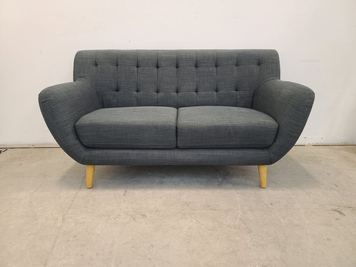 Grey Tufted Loveseat
