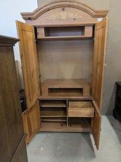 Vintage Pine TV Armoire