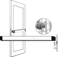 Mortise Exit Device, Clear Anodized Push Bar, 36-Inch Door Width