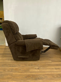 Overstuffed Dark Brown Fabric Manual Recliner