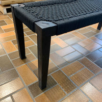 Agave 47-inch W Wooden & Rope Bench in Black