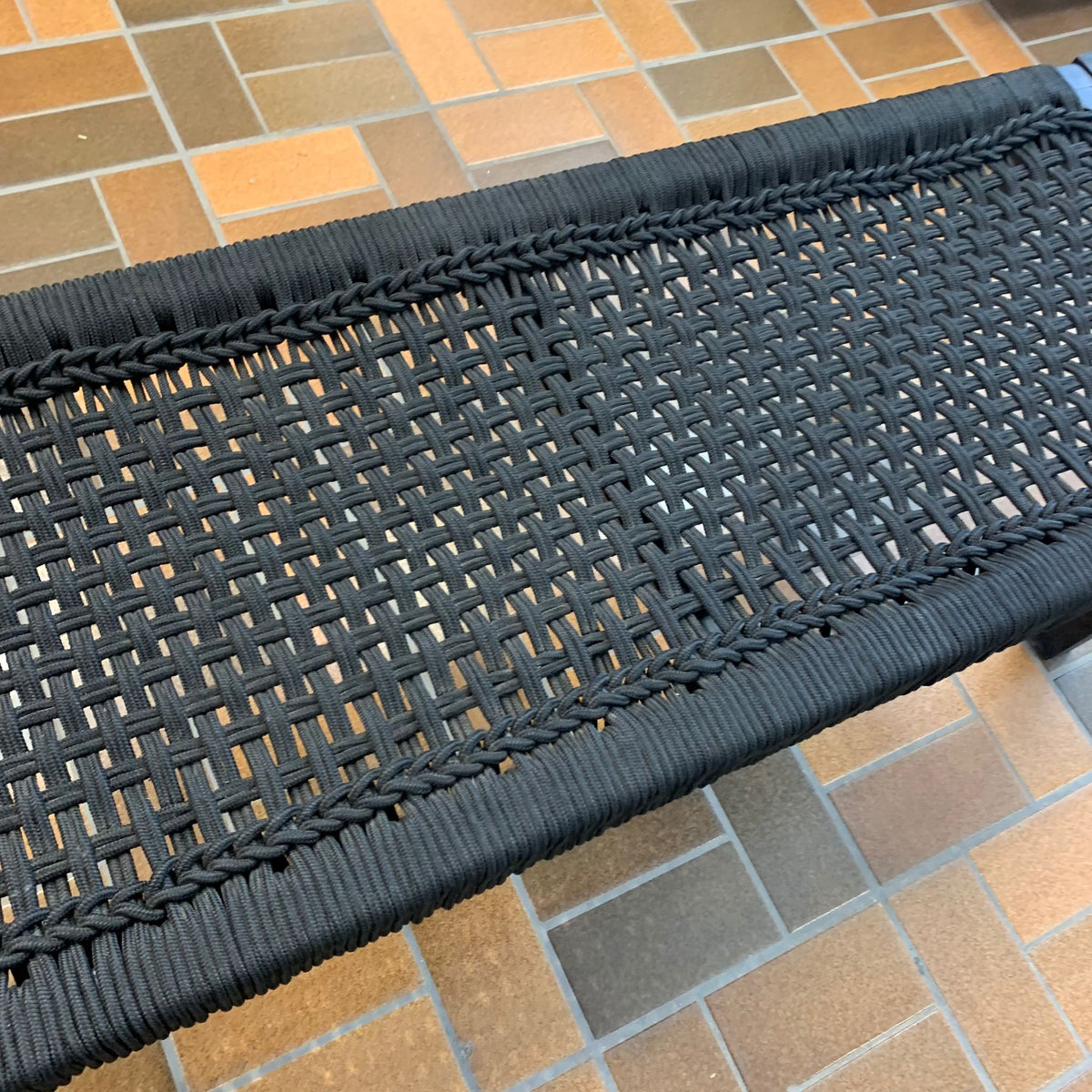 Agave 47-inch W Wooden & Rope Bench in Black