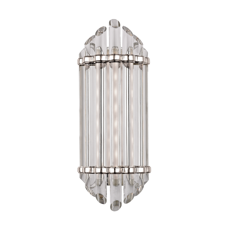 Albion 1-Light Crystal Wall Sconce in Polished Nickel