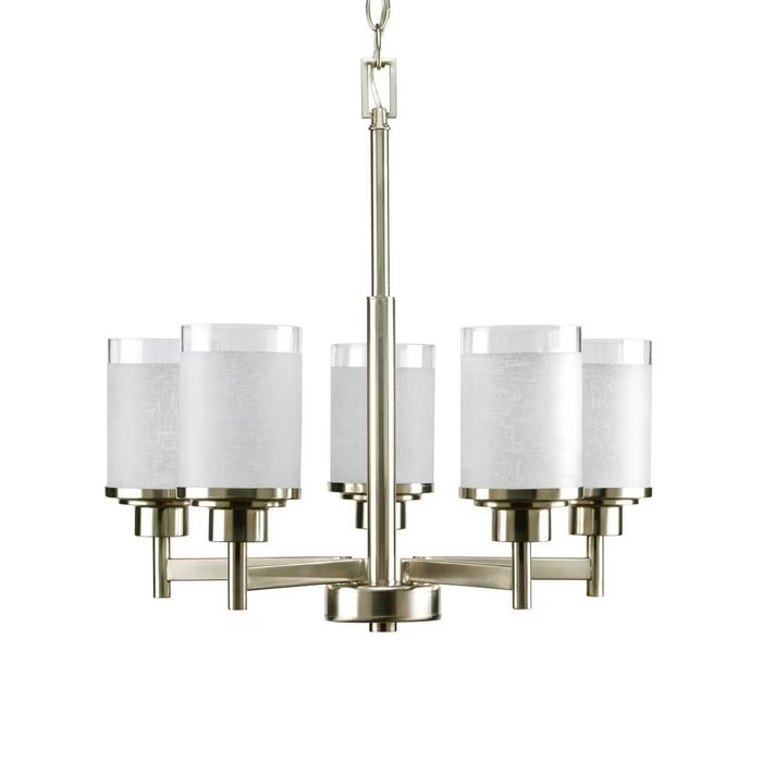Alexa 5-Light Chandelier w/ Etched Linen Glass Shades