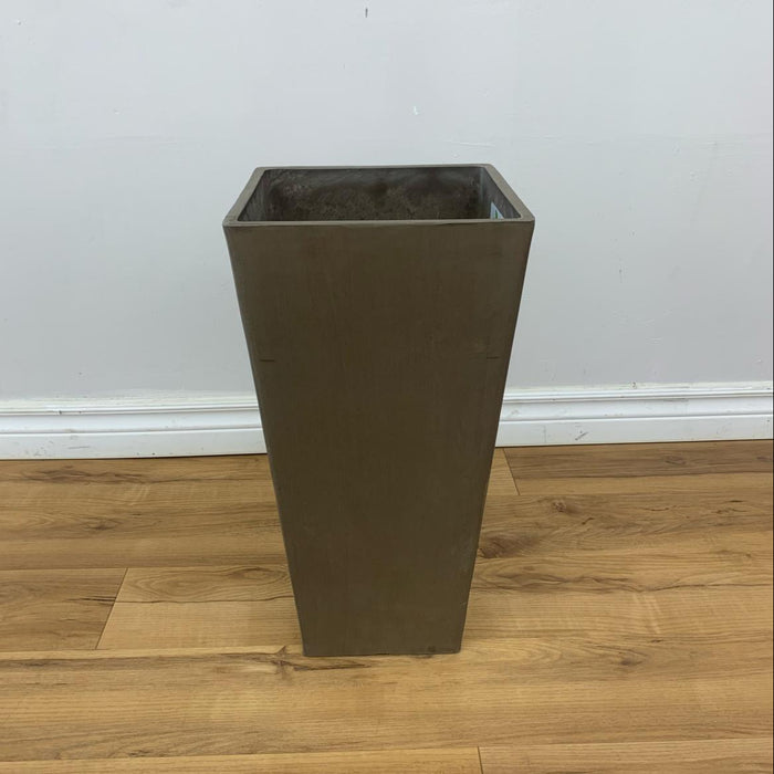 20-inch H Valencia Square Taper Planter in Taupe