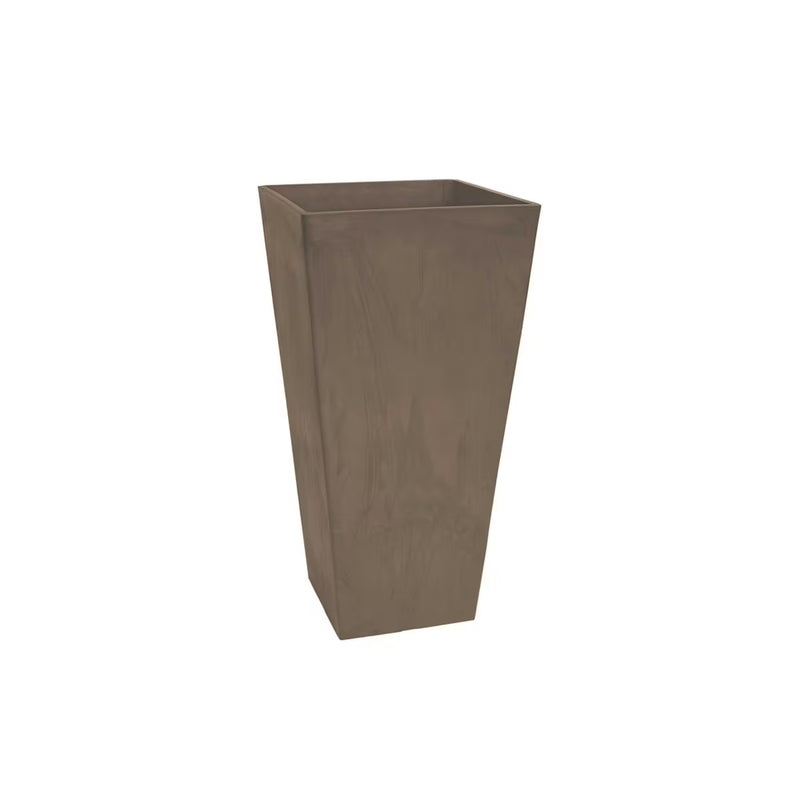 20-inch H Valencia Square Taper Planter in Taupe