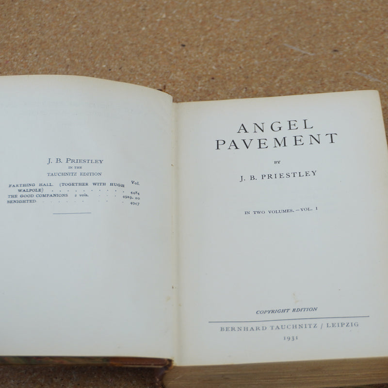 Angel Pavement Vol 1 by J B Priestley 1931