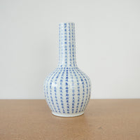 Antique Chinese Blue & White Porcelain Tall Vase - Man Tang Fu Ji c.1910s