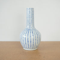 Antique Chinese Blue & White Porcelain Tall Vase - Man Tang Fu Ji c.1910s