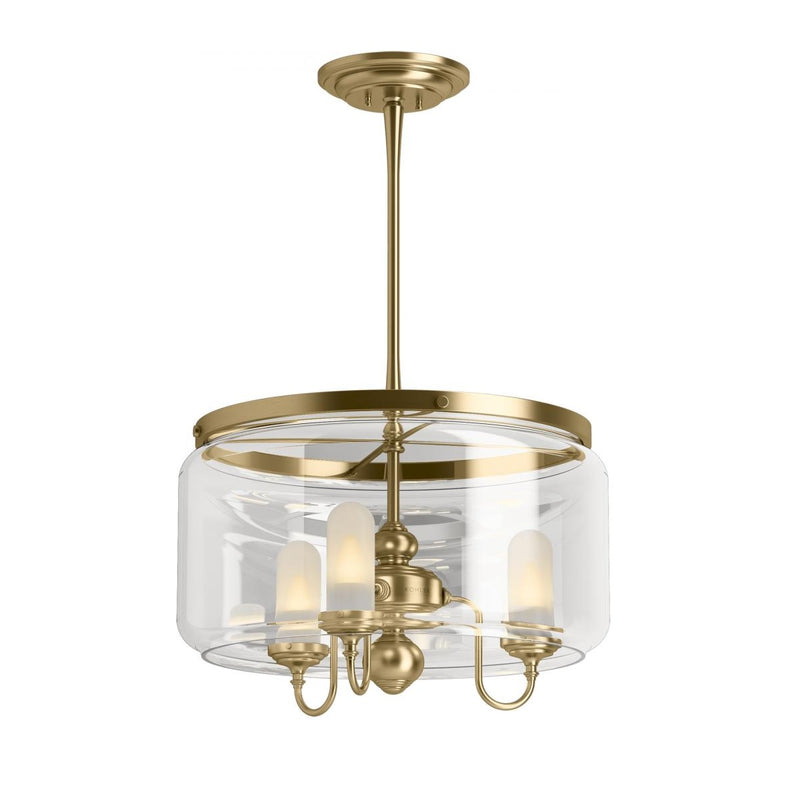 Artifacts 3-Light Drum Chandelier in Brushed Gold