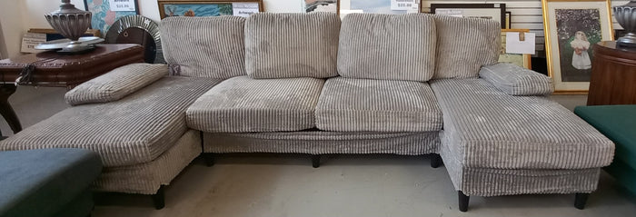 Striped Beige Modern Sectional