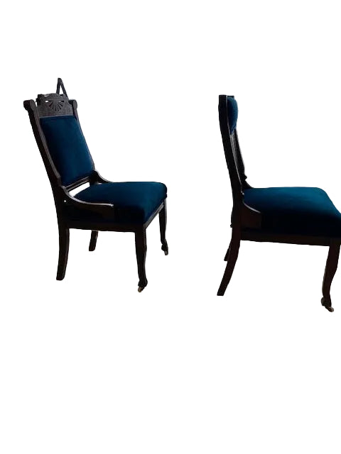 Antique Victorian Eastlake Parlor Chairs - Set Of 2