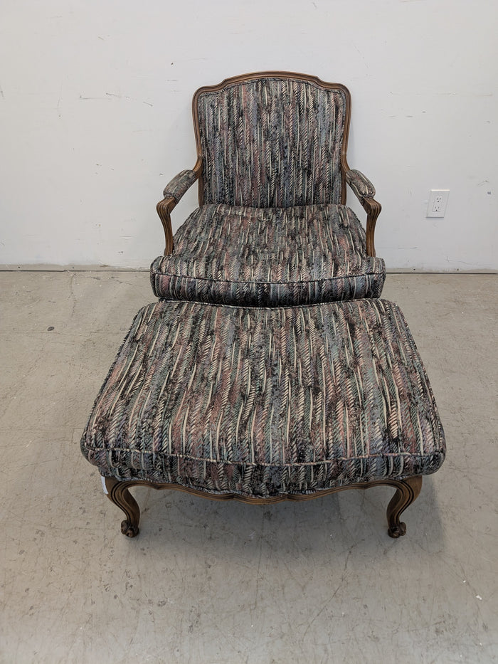 Antique Armchair with Ottoman