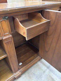 Vintage Walnut Drop-Leaf Sideboard w. Wheels