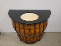 Vintage Curved Bombe-Style Bathroom Vanity Sink