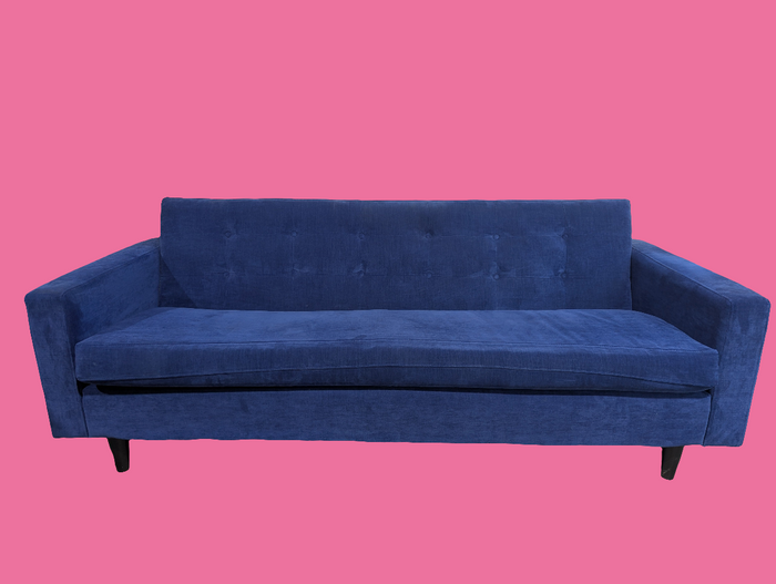 Blue Velvet 3-Seater Sofa