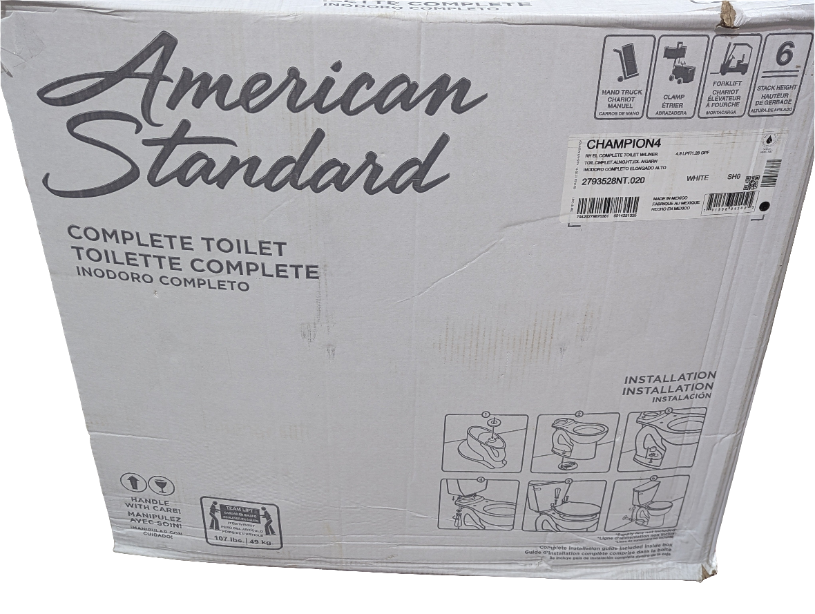 AMERICAN STANDARD Champion 4 Single Flush 2-Piece Toilet in White
