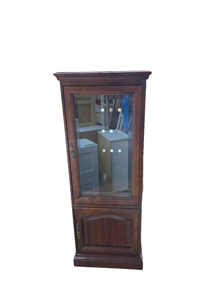 Classic Solid Wood Display Cabinet with Glass Door