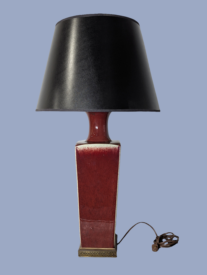 Vintage Maroon Table Lamp