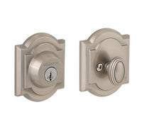 Baldwin Prestige Single Cylinder Arched Deadbolt Set in Satin Nickel